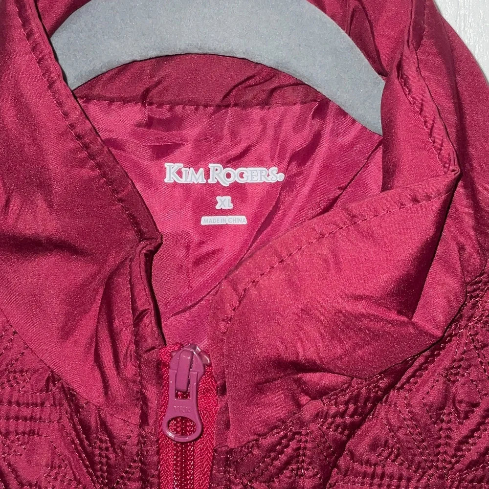 Kim Rogers Women's Deep Red Quilted Vest - Picture 2 of 4